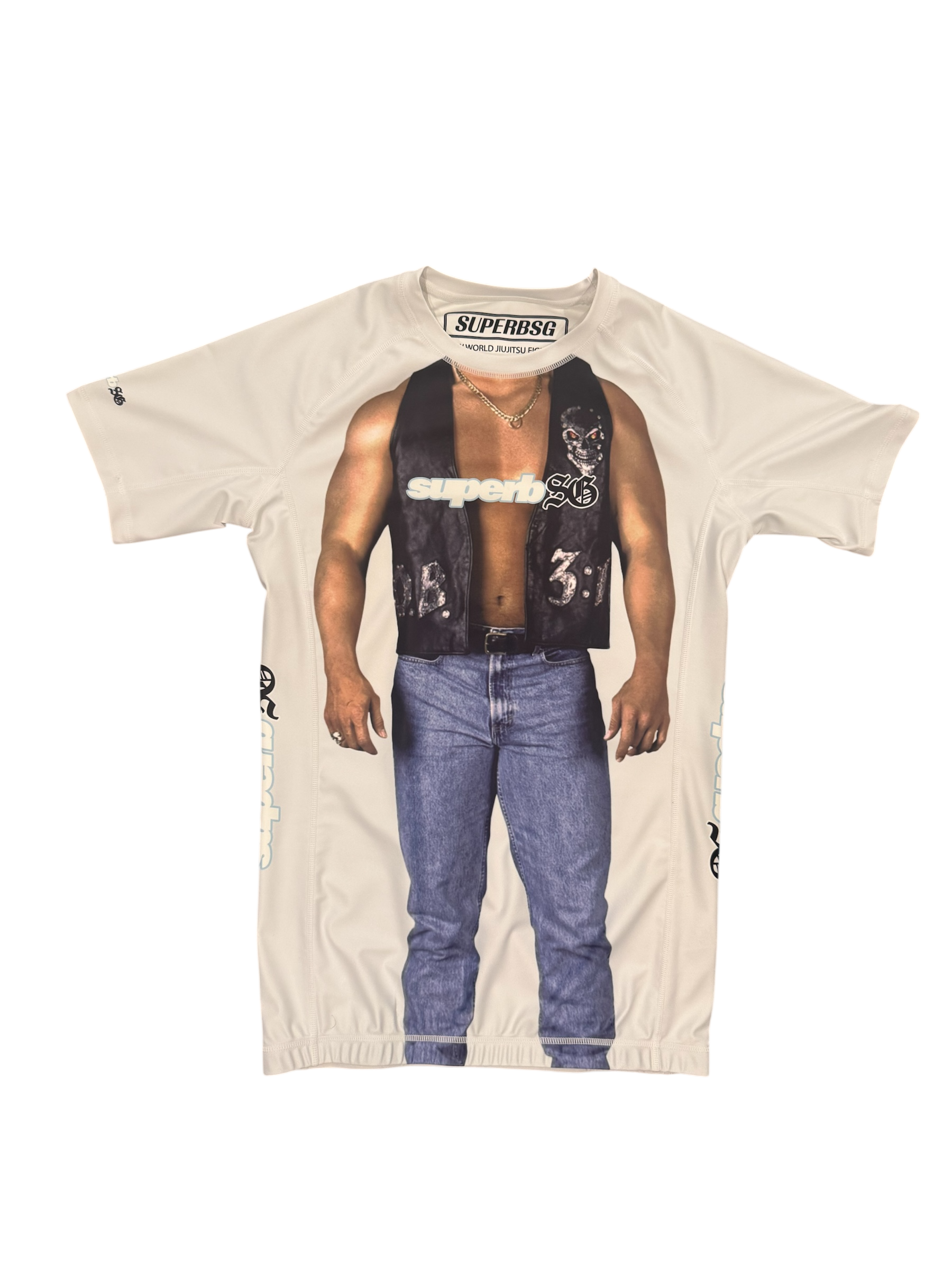 Stylish Jiu jitsu rash guard with image of Stone Cold Steve Austin