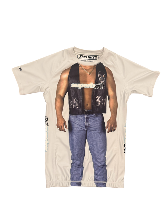 Stylish Jiu jitsu rash guard with image of Stone Cold Steve Austin